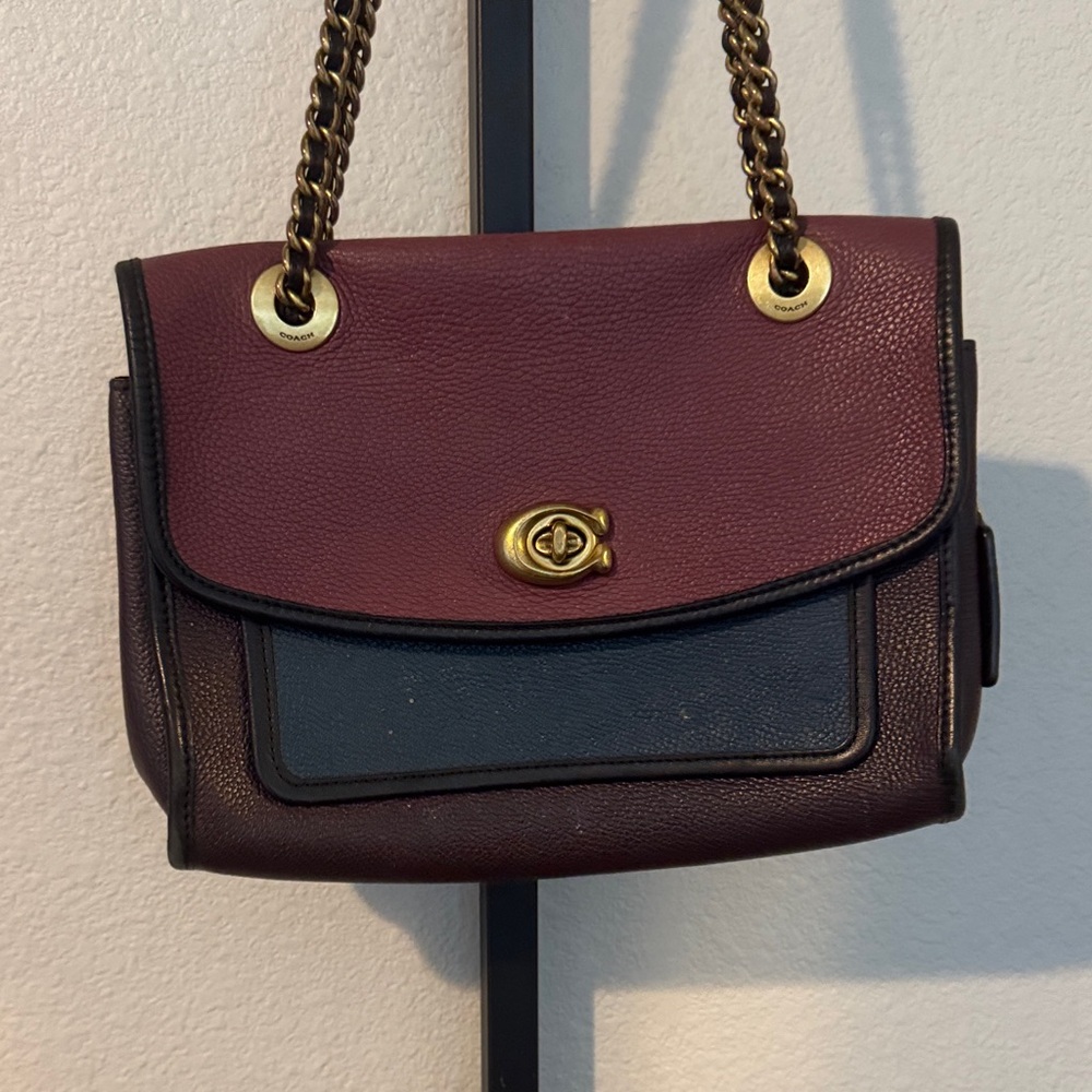 Chic Coach Parker Color Block Shoulder Bag